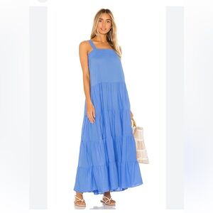 Elegant Blue Tiered Women's Dress